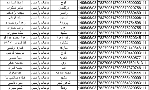 رسید مرسولات پستی ارسال شده